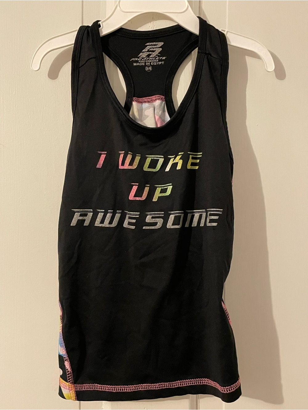 Pro Spirit Girls' Black 'I Woke Up Awesome' Tank Top